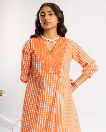 Orange Kurta(Pant Not Included)