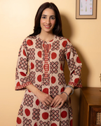 Dusty Beige Kurta(Pant Not Included)