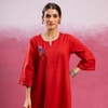 Bright Red Kurta ( Pant Not Included )