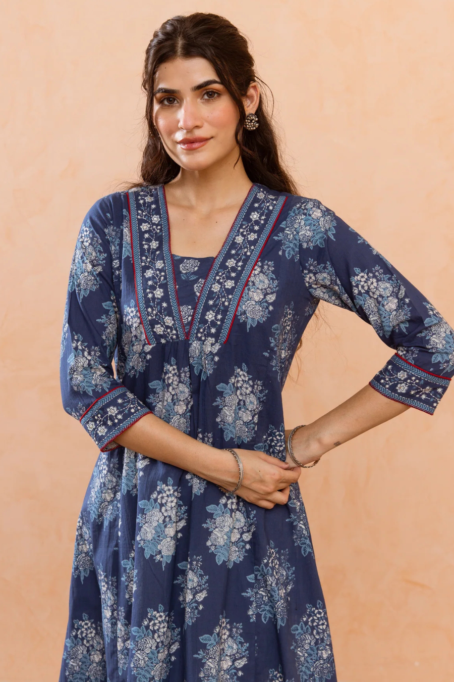 Navy Blue Kurta ( Pant Not Included )