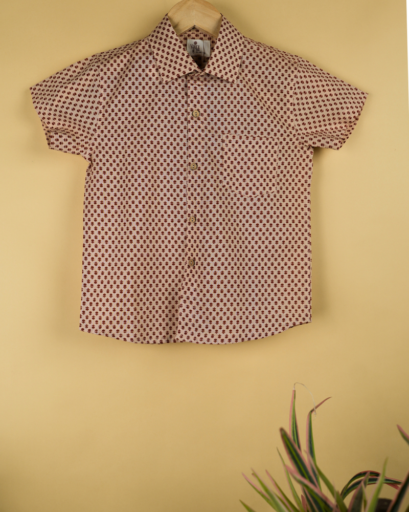 Beige Cotton Boy's Shirt