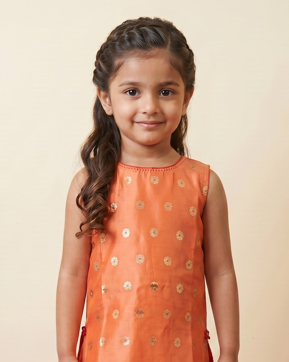 Bright Orange Kurta Sharara Dupatta