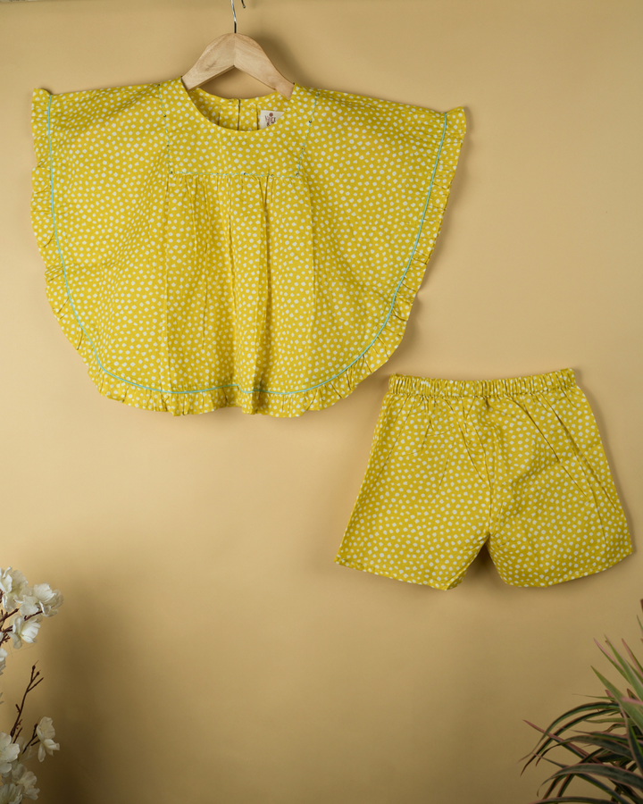 Yellow Cotton Top & Short Set