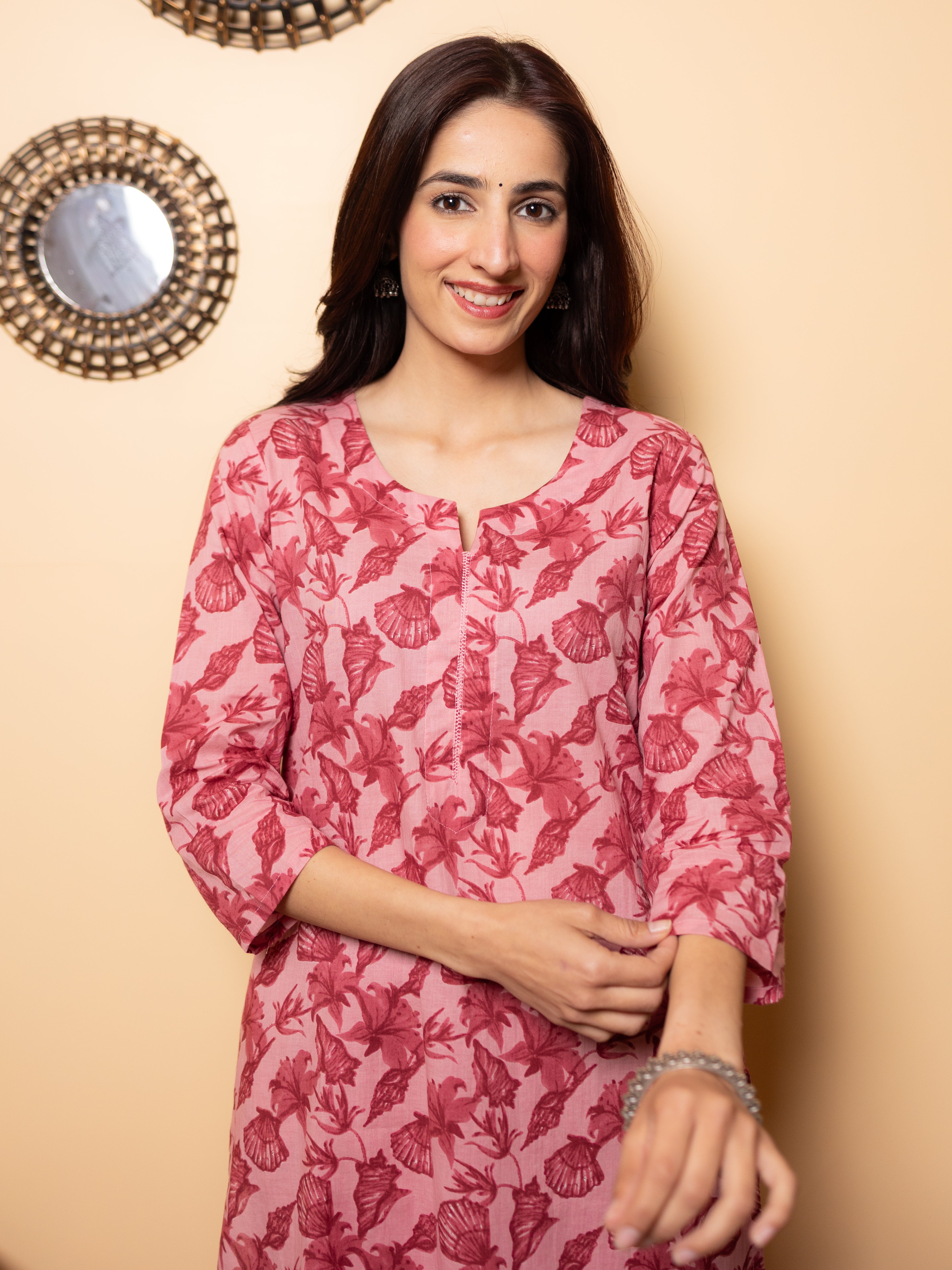 Dusty Rose Pink Cotton Kurta
