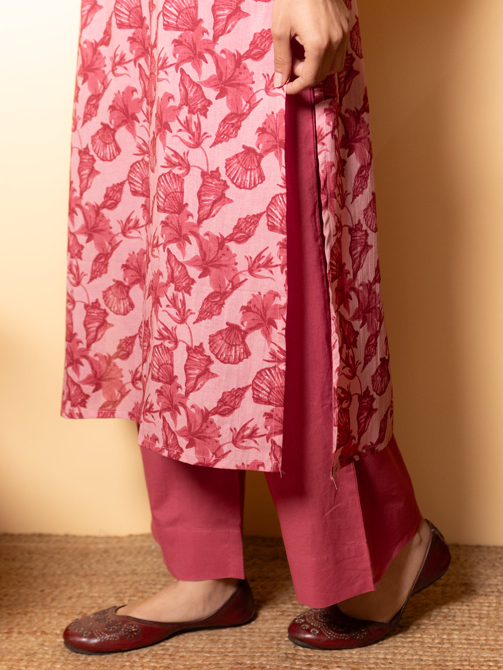 Dusty Rose Pink Cotton Kurta
