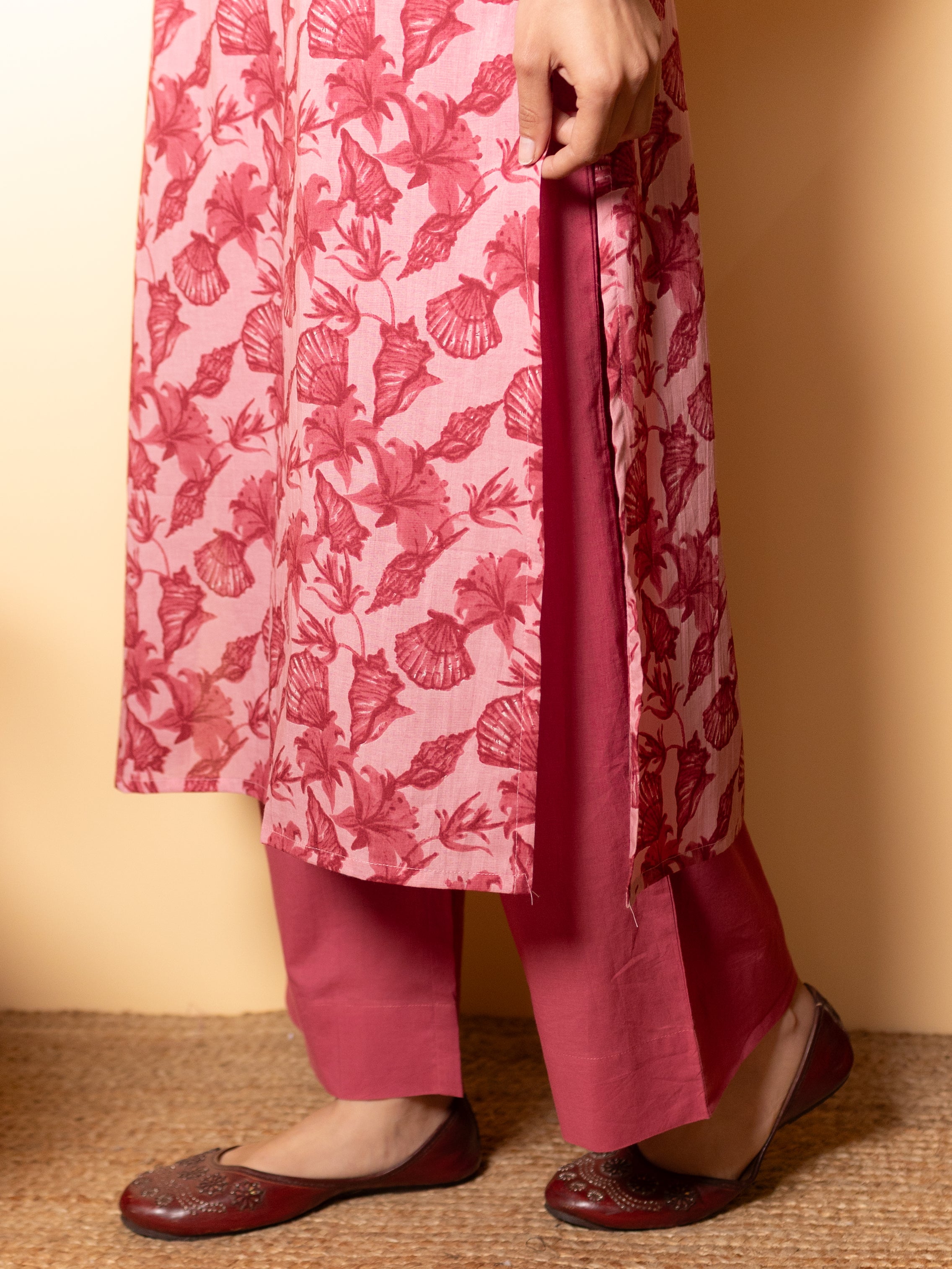 Dusty Rose Pink Cotton Kurta