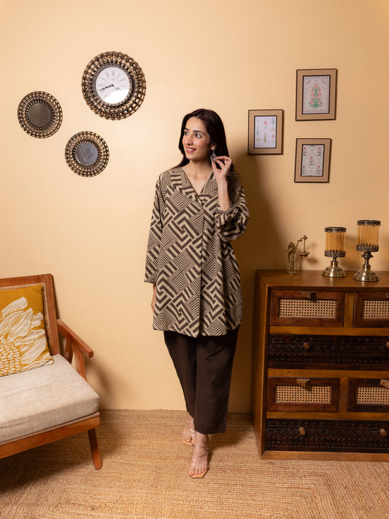 Taupe Gray Short Top