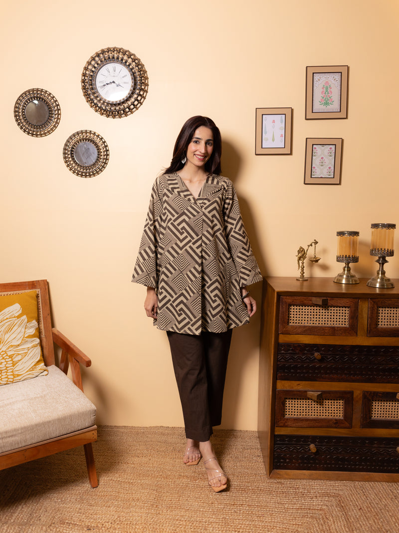 Taupe Gray Short Top