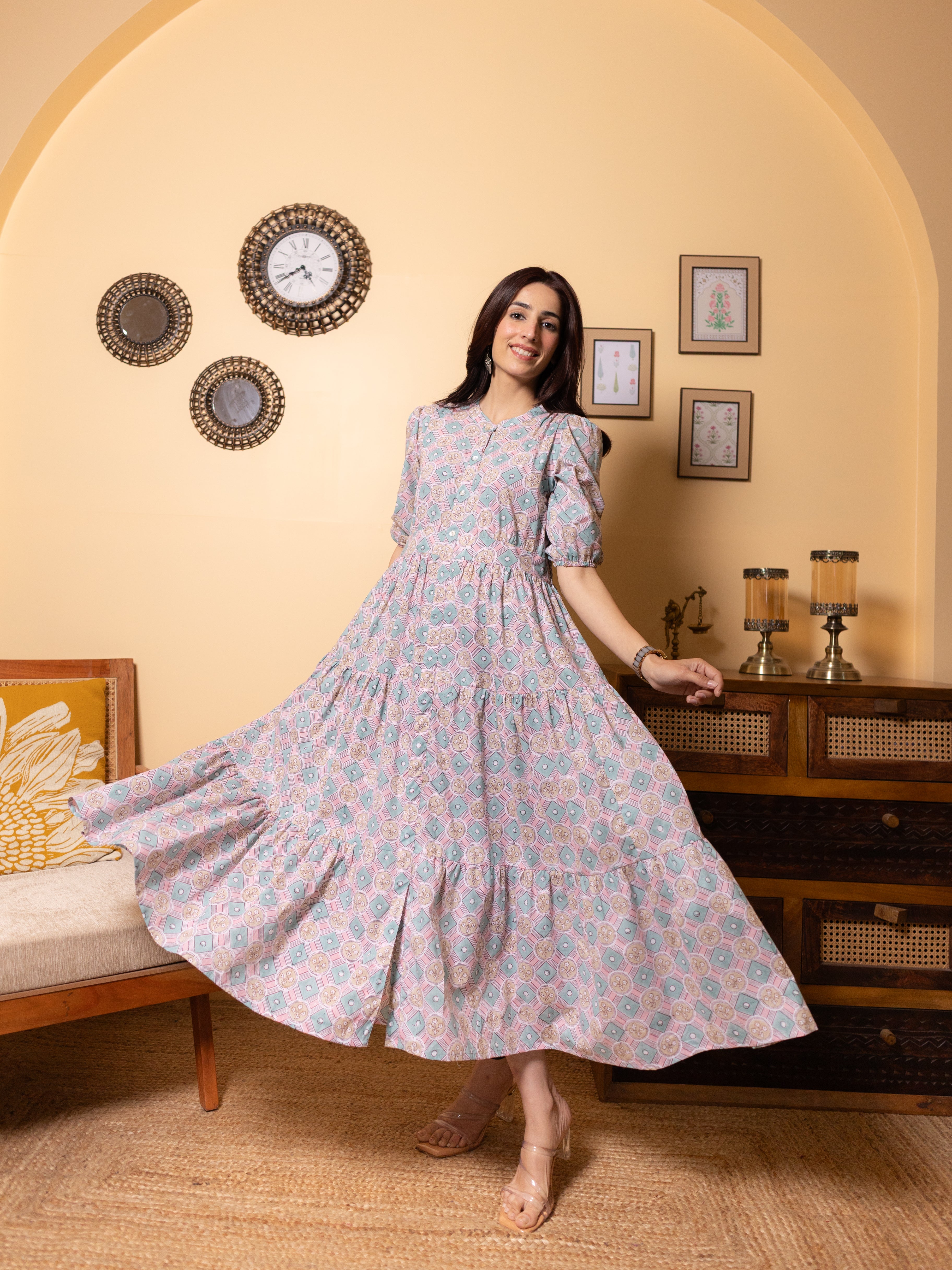 Powder Blue Cotton Dress