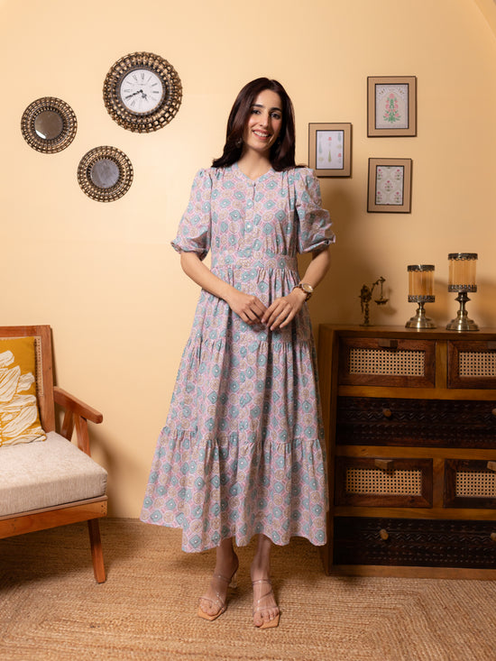 Powder Blue Cotton Dress