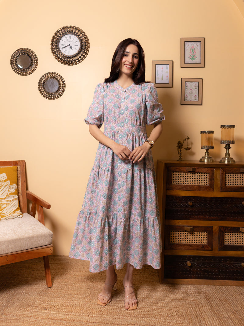 Powder Blue Cotton Dress