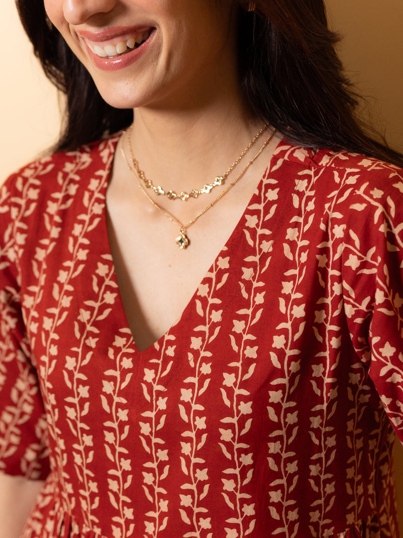 Reddish Maroon Dress