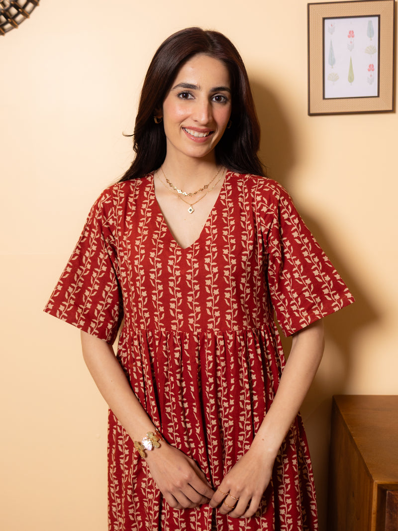 Reddish Maroon Dress