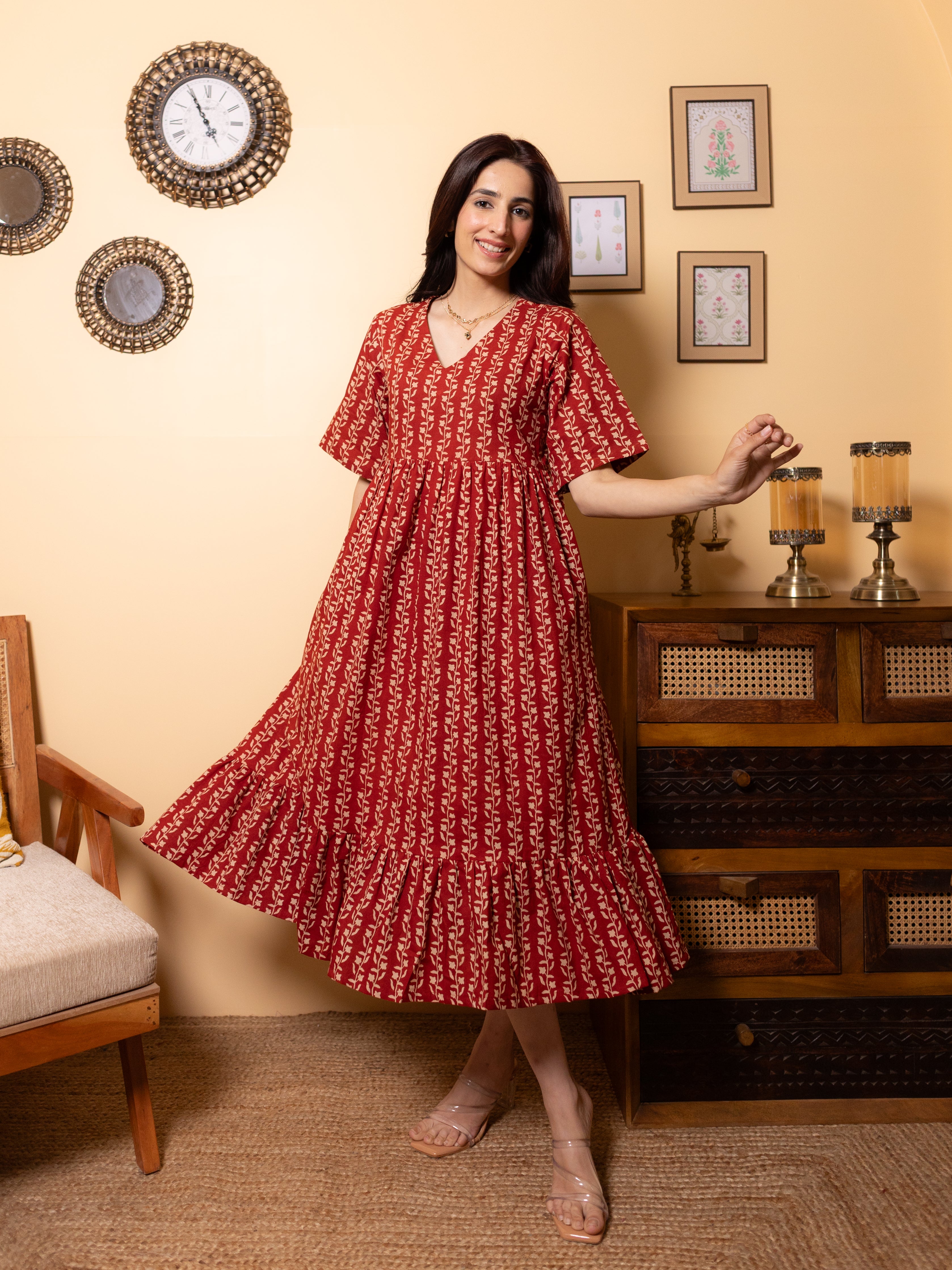 Reddish Maroon Dress