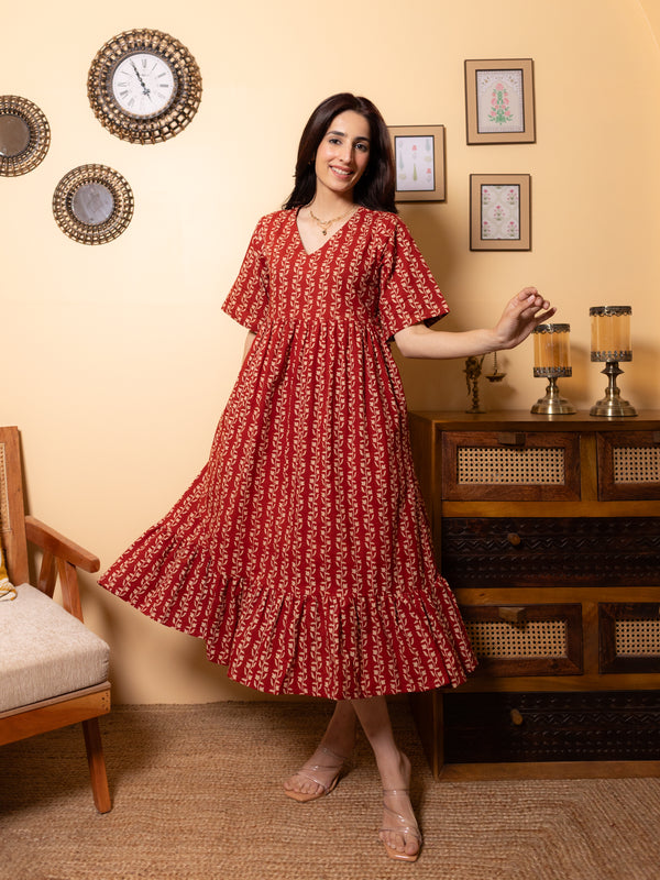 Reddish Maroon Dress