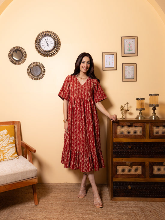 Reddish Maroon Dress