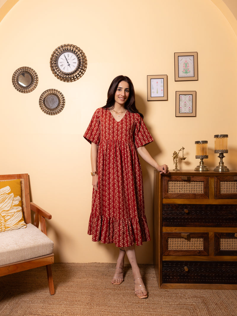 Reddish Maroon Dress