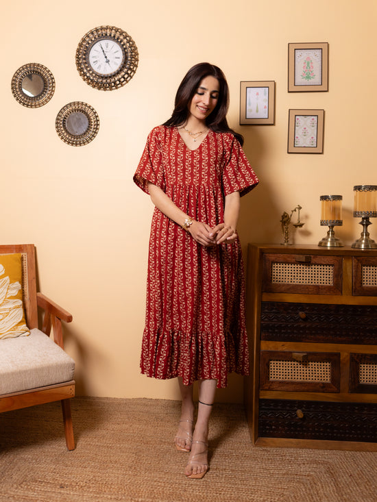 Reddish Maroon Dress