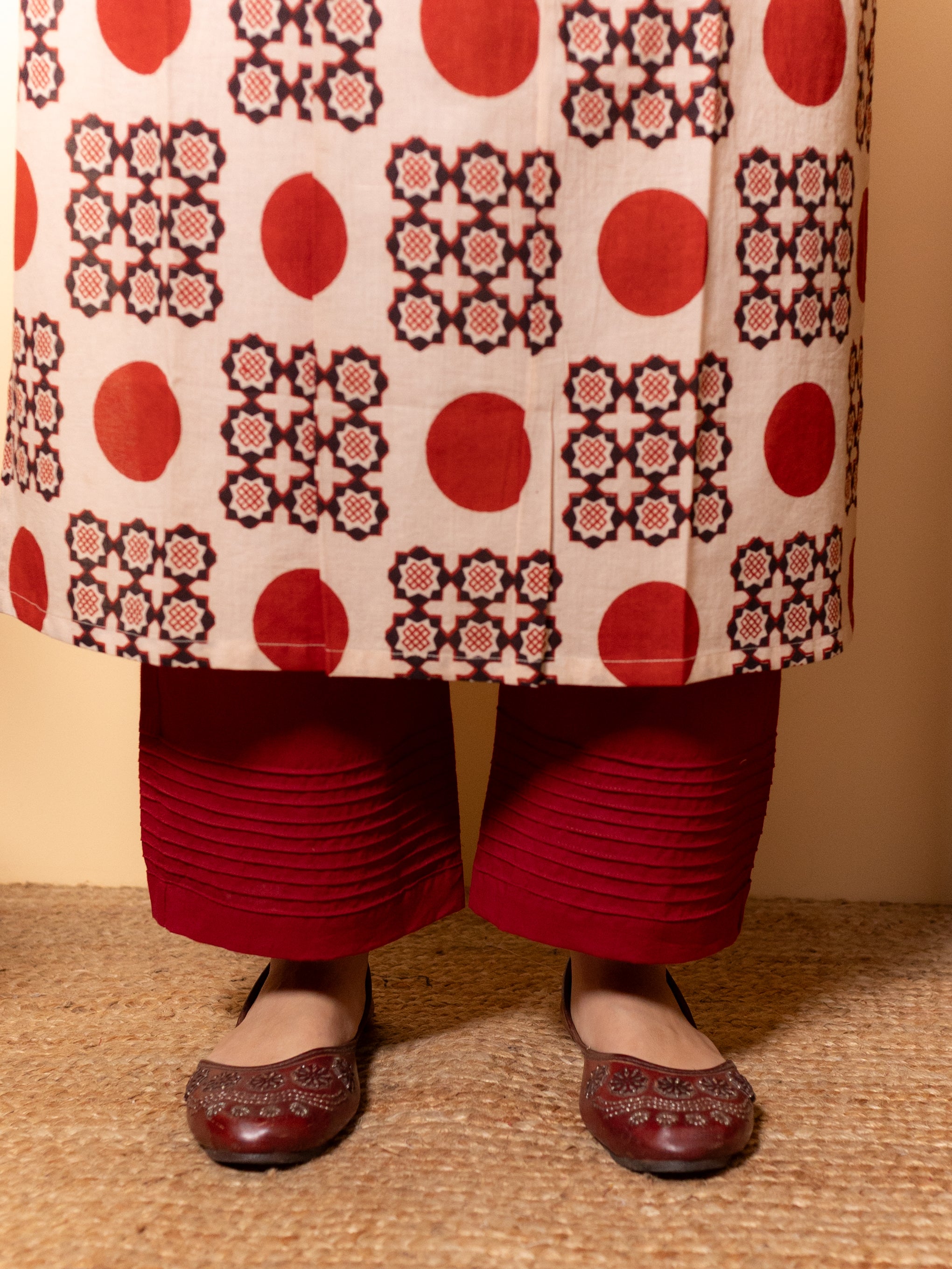 Dusty Beige Kurta(Pant Not Included)