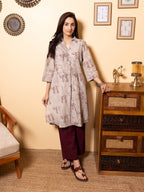 Ash grey Cotton Short Kurta