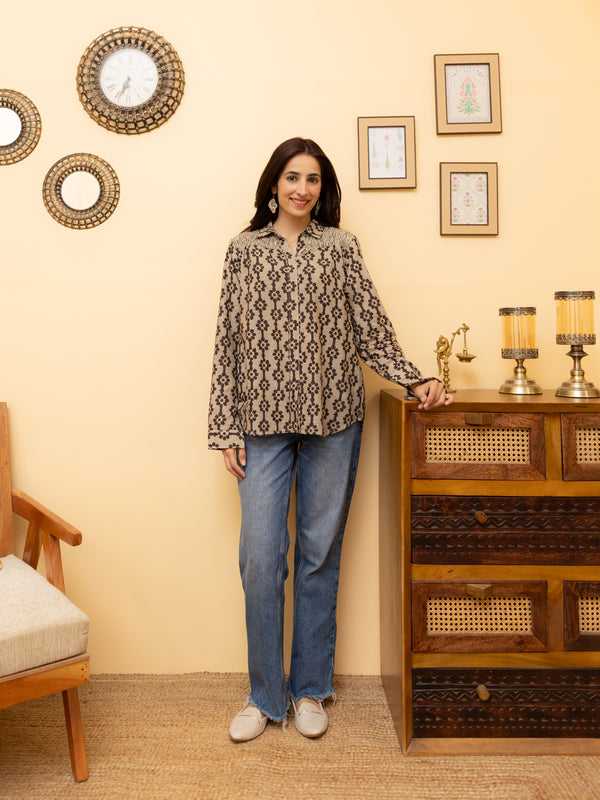 Warm Beige Shirt For Women
