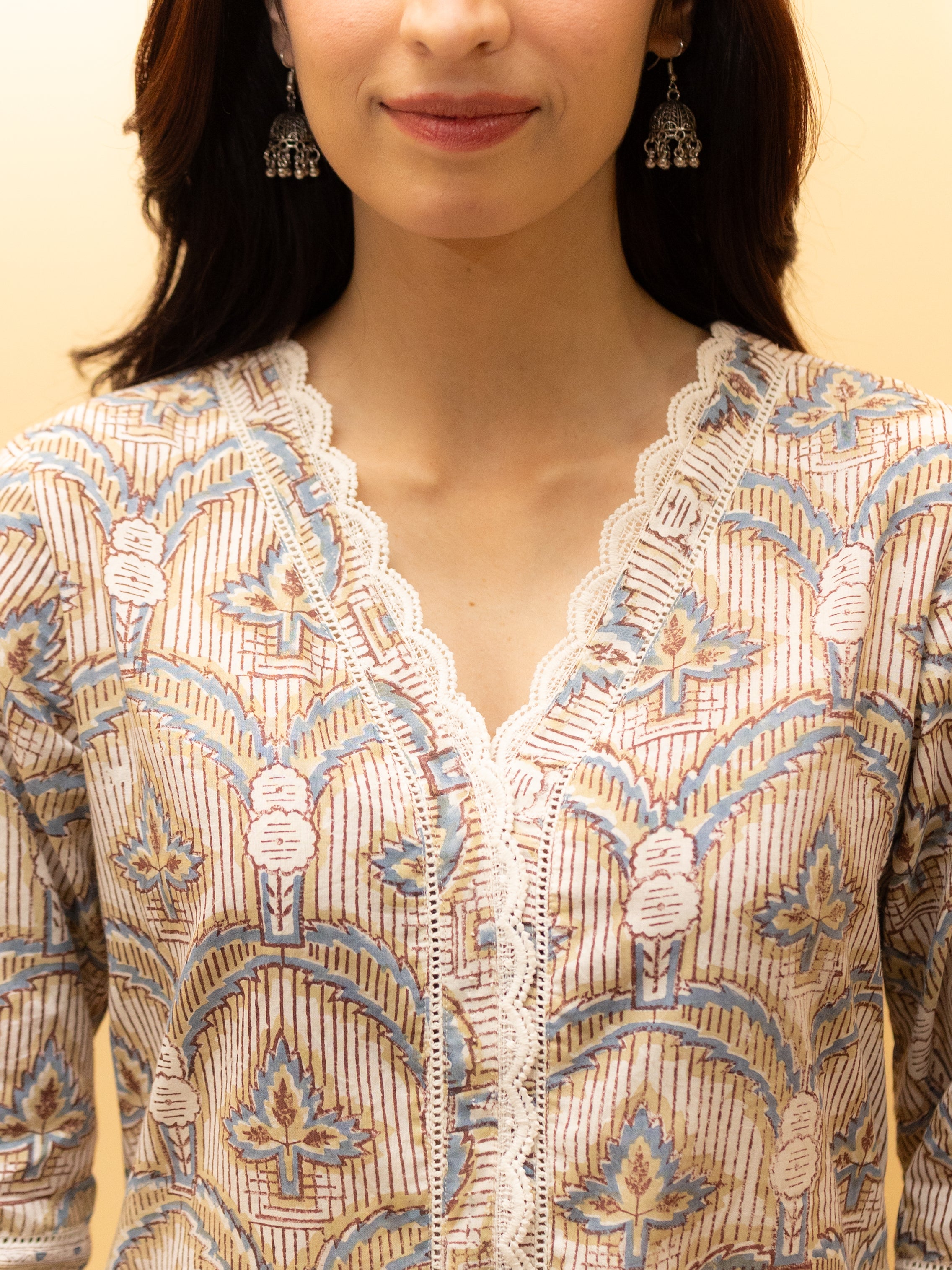 Warm Ivory Kurta(Pant Not Included)