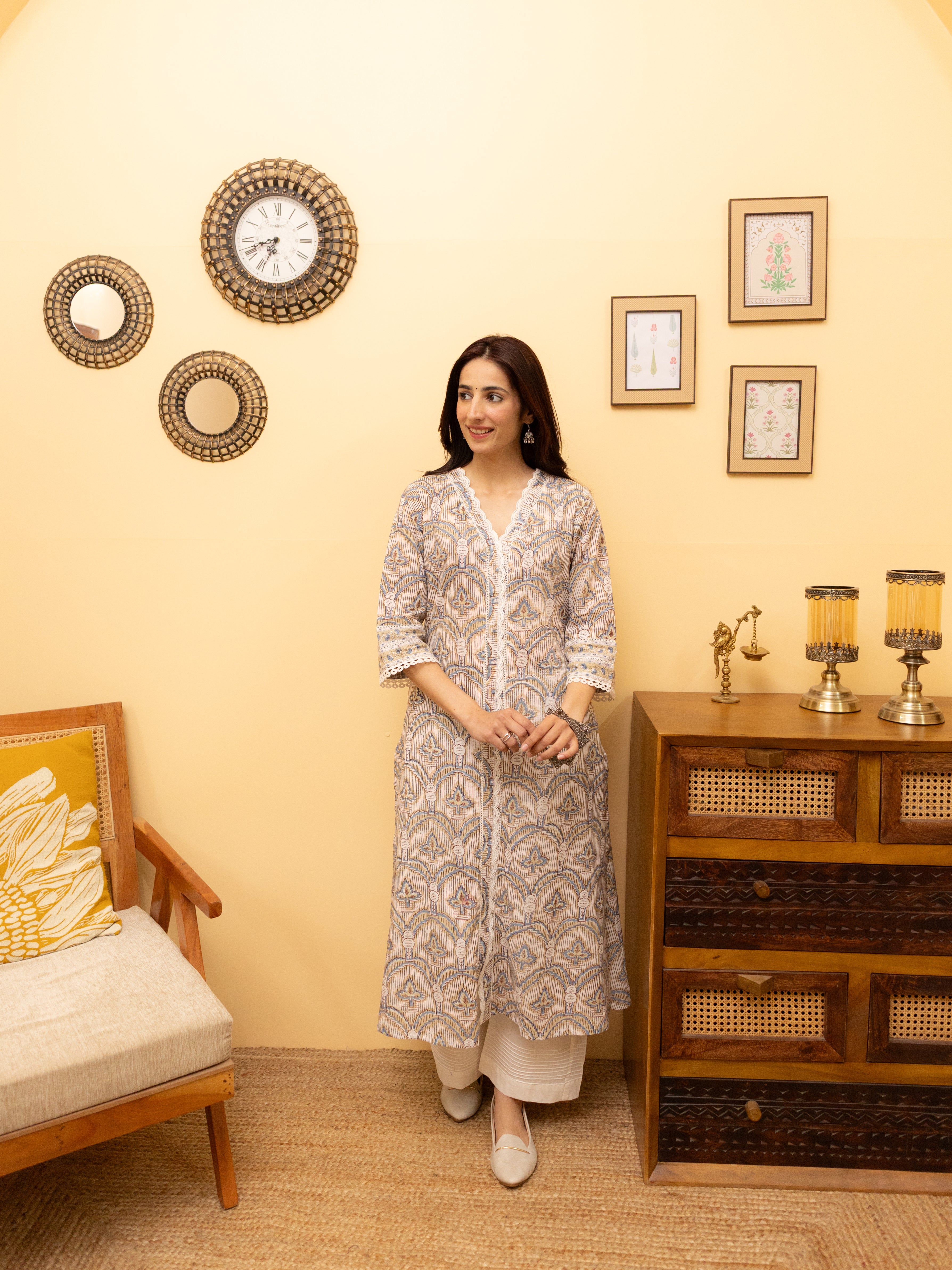 Warm Ivory Kurta(Pant Not Included)