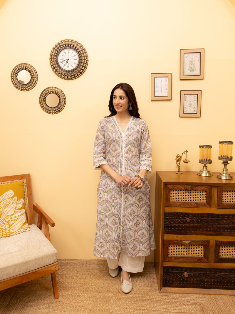 Warm Ivory Kurta(Pant Not Included)