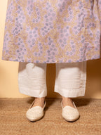 Soft Lilac Aline Kurta(Pant Not Included)