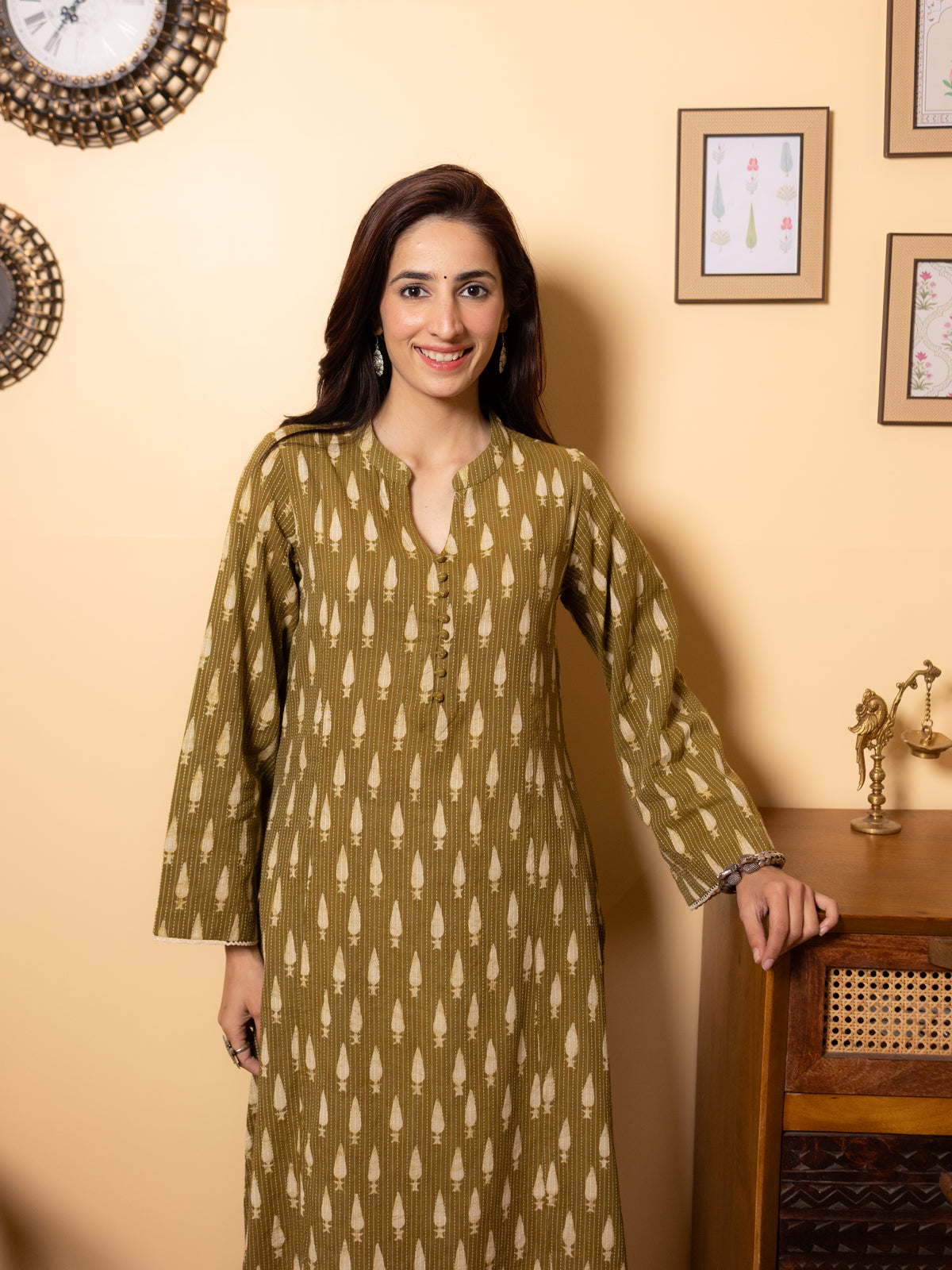 Olive Green Kurta