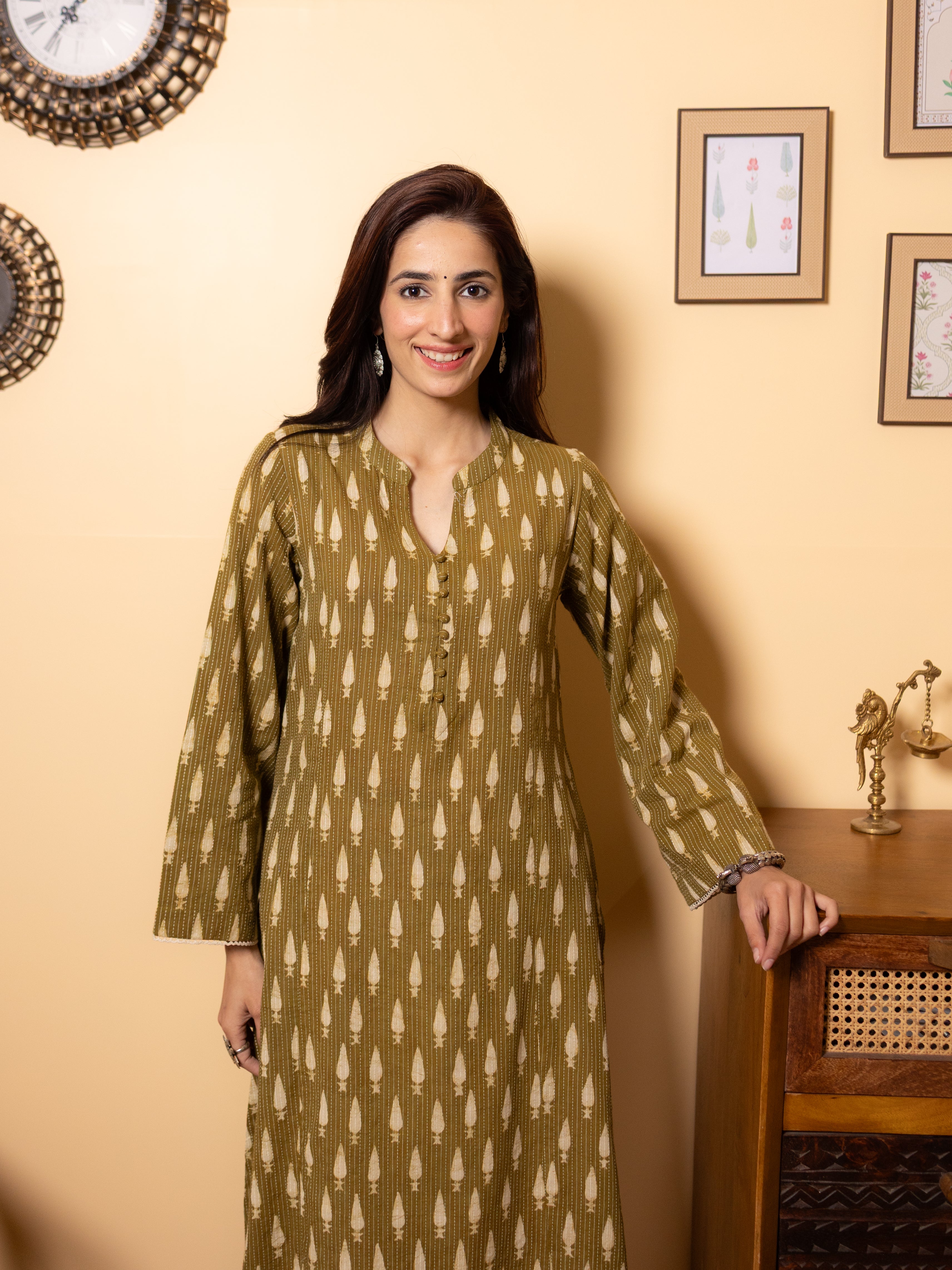 Olive Green Kurta