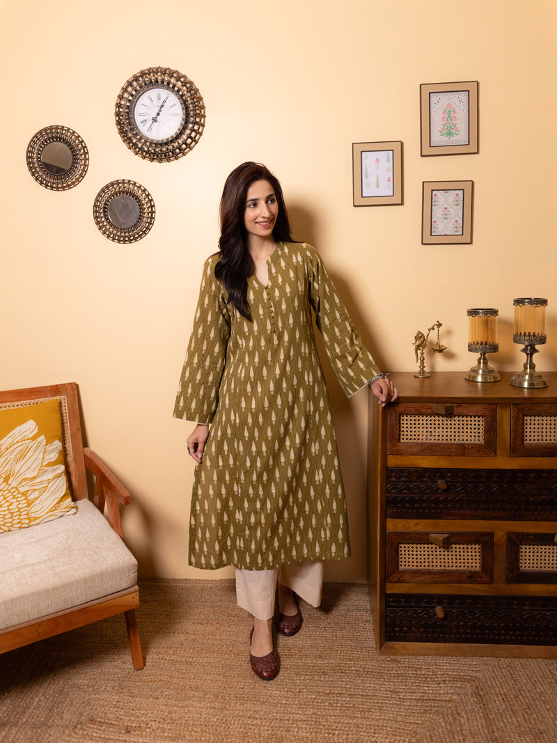 Olive Green Kurta