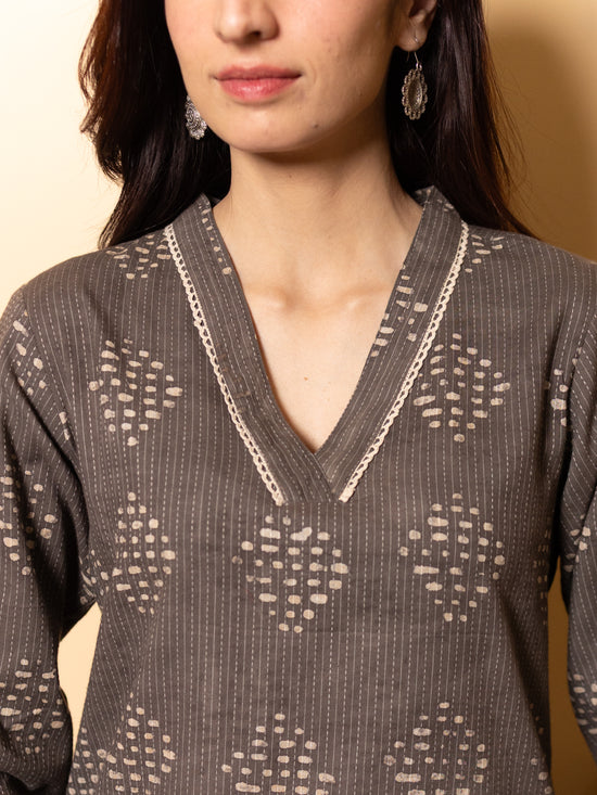 Aline Charcoal gray Kurta