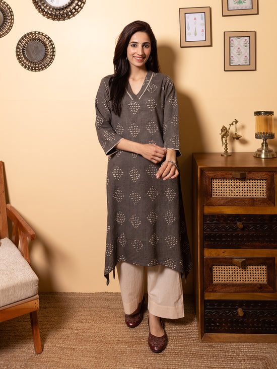 Aline Charcoal gray Kurta