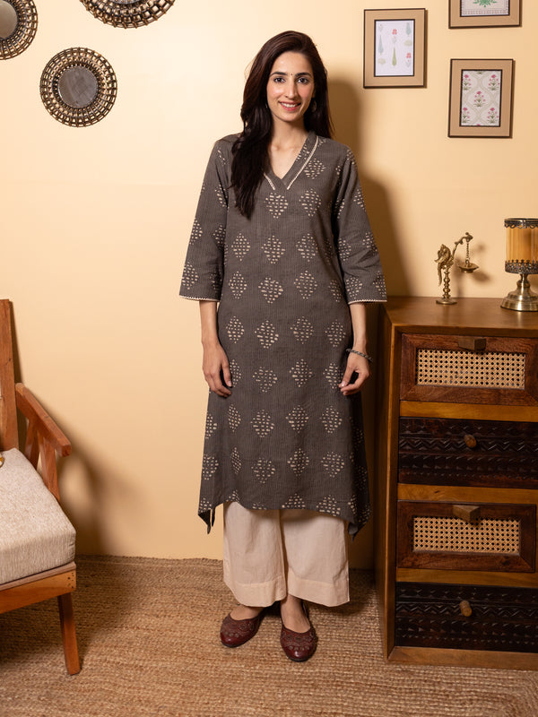Aline Charcoal gray Kurta