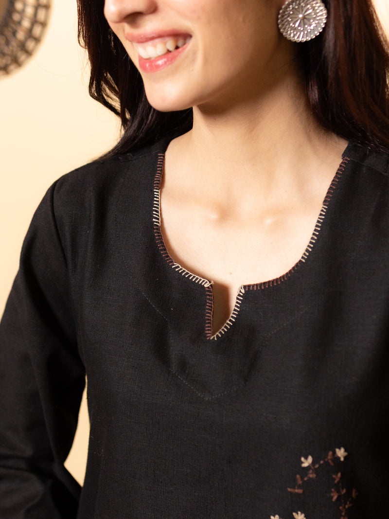 Black Kurta Pant(Stole Not Included)