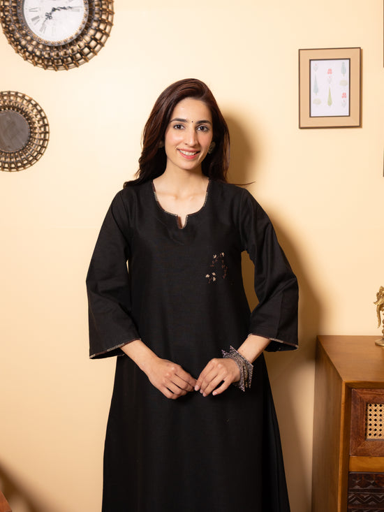 Black Kurta Pant(Stole Not Included)