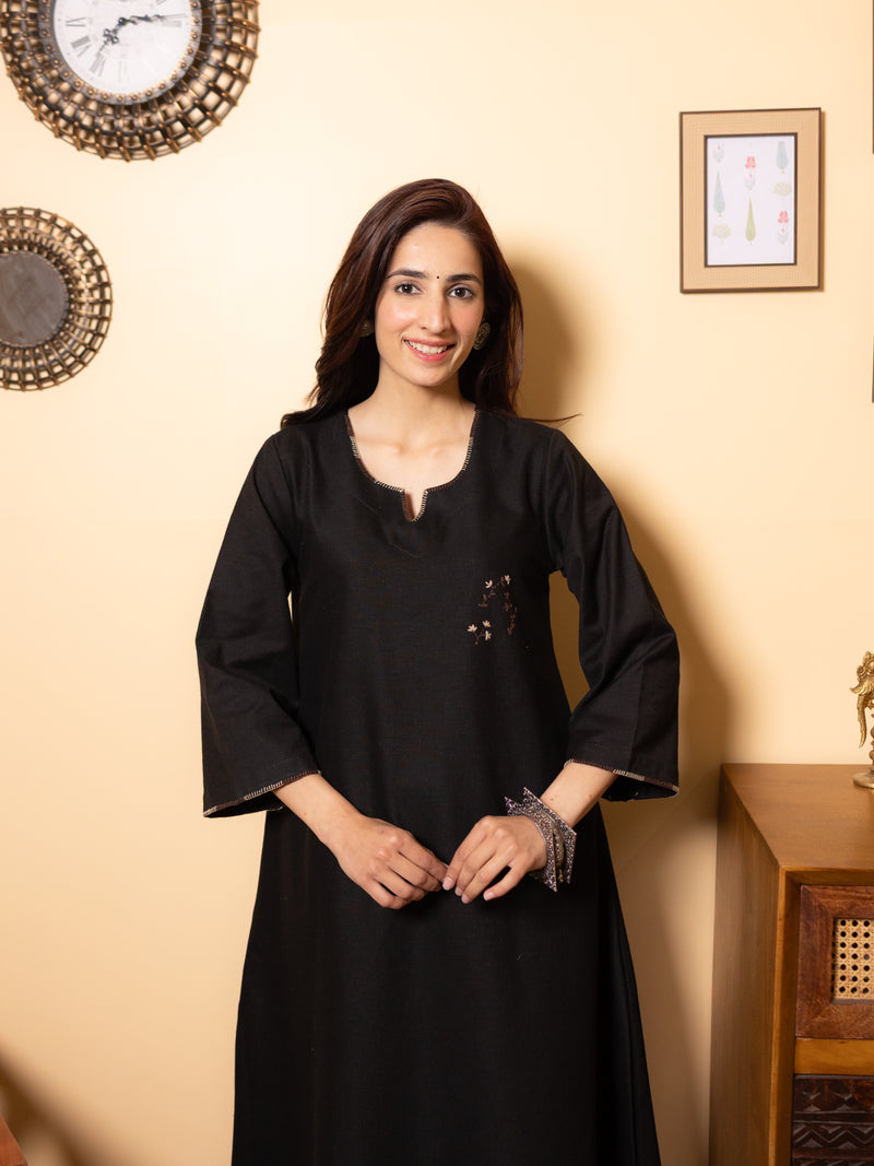 Black Kurta Pant(Stole Not Included)