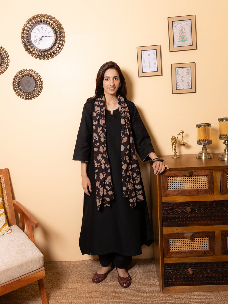 Black Kurta Pant(Stole Not Included)