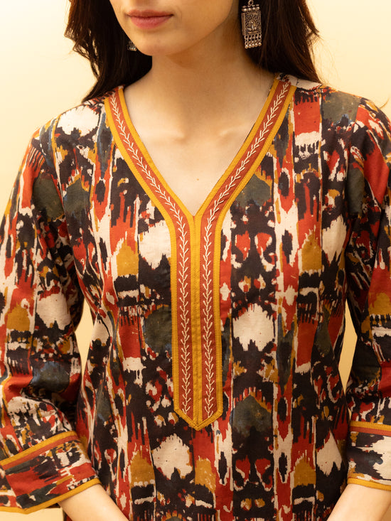 Multicolor Cotton Kurta(Pant Not Included)