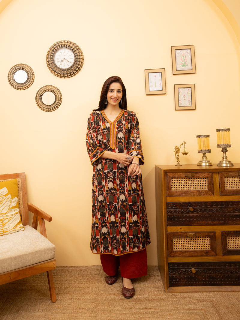 Multicolor Cotton Kurta(Pant Not Included)