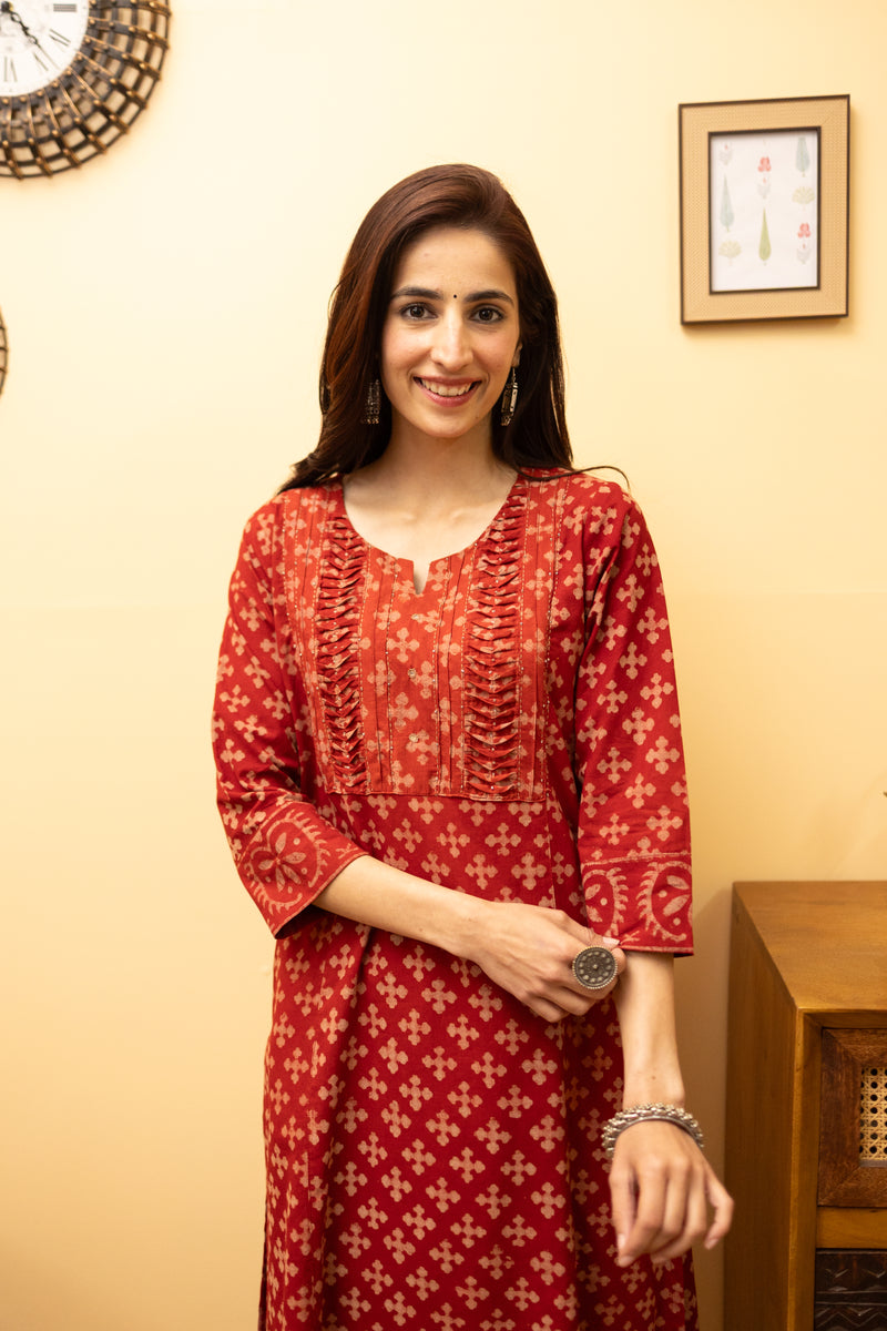 Brick Red Kurta