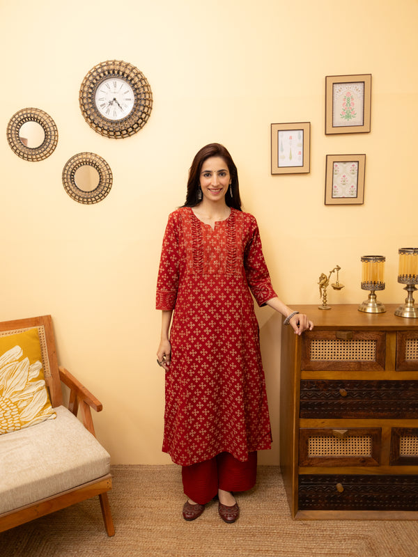 Brick Red Kurta