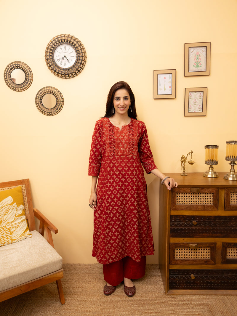 Brick Red Kurta