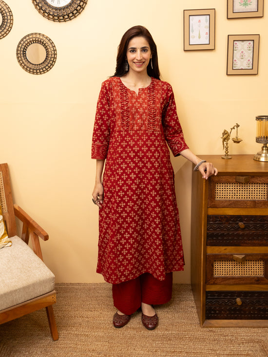 Brick Red Kurta