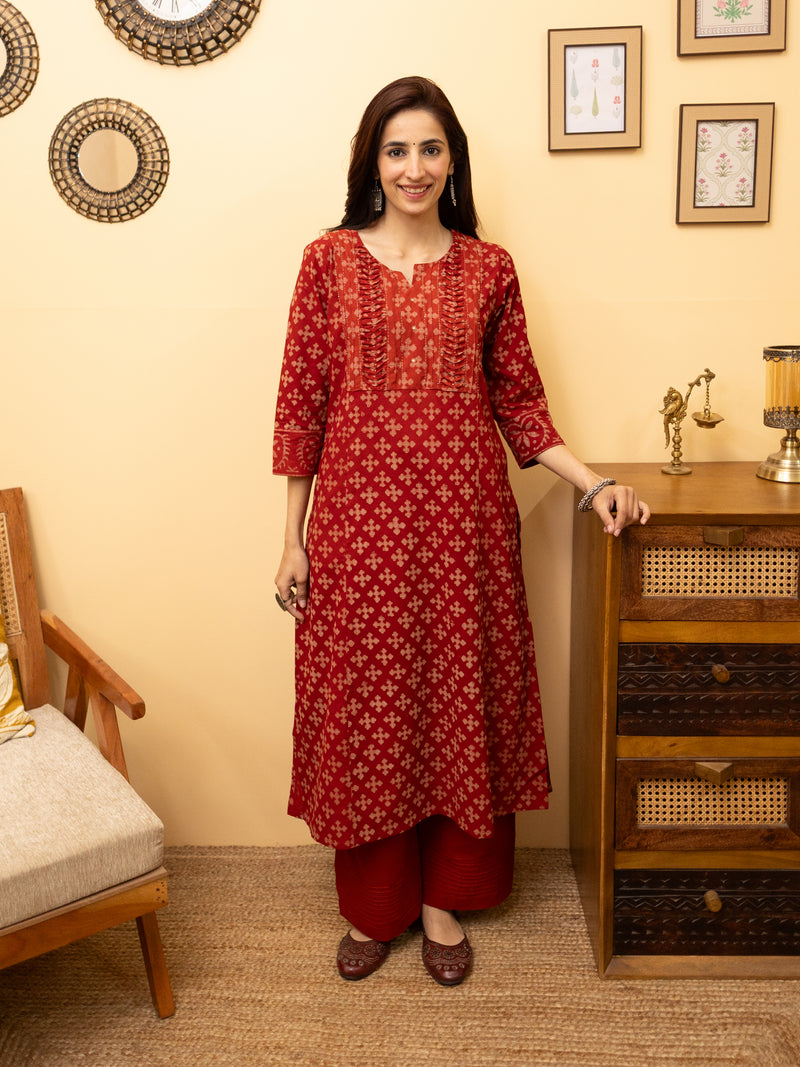 Brick Red Kurta