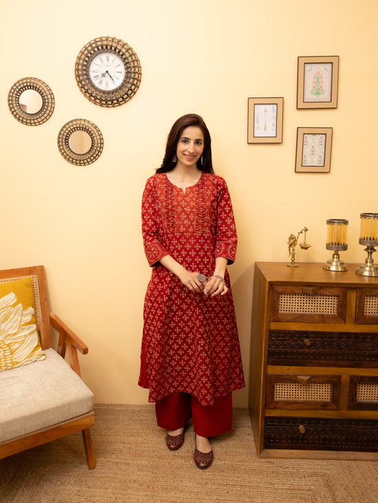 Brick Red Kurta