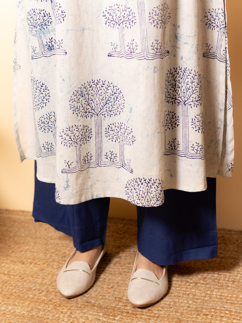 Ice Blue Cotton Kurta