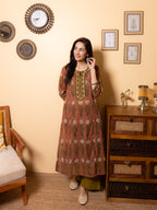 Rust Brown Kurta(Pant Not Included)