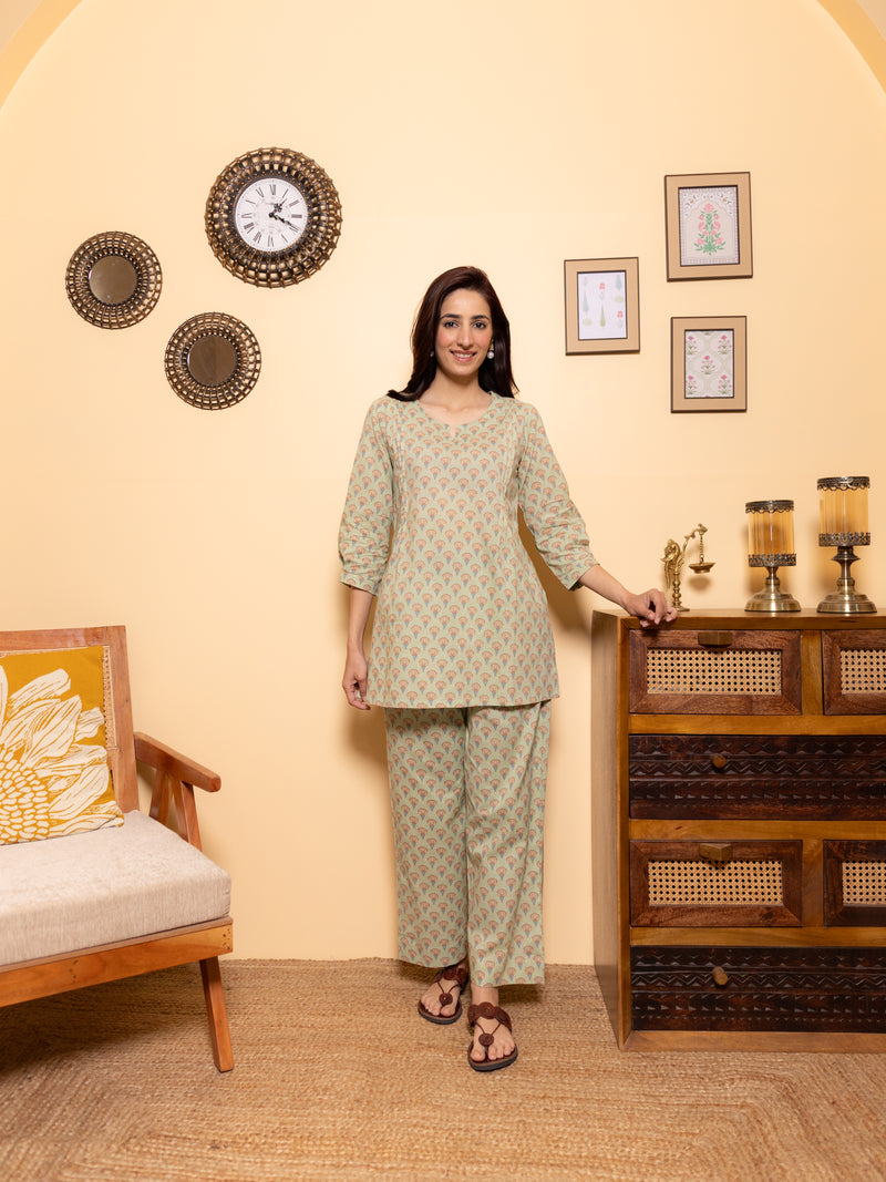 Pastel Pista Green Lounge Wear